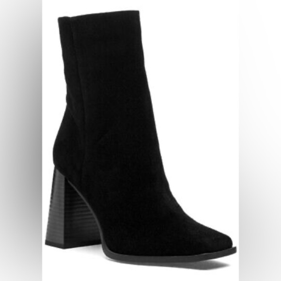 Sam Edelman Ivette Suede Side Zipper Squared Toe Block Heeled Ankle Boots Sz 6.5 - Picture 1 of 9